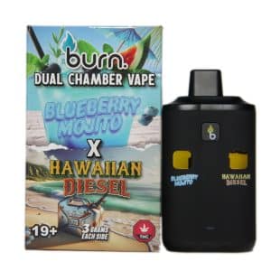 Burn Extracts – Dual Chamber Disposable Vape – Blueberry Mojito + Hawaiian Diesel (3G +3G)