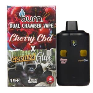 Burn Extracts – Dual Chamber Disposable Vape – Cherry CBD + Gorilla Glue (3G +3G)