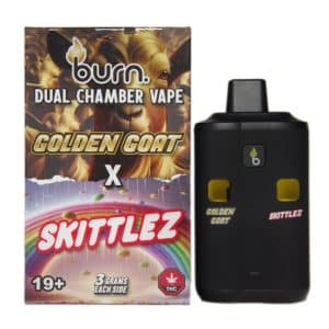 Burn Extracts – Dual Chamber Disposable Vape – Golden Goat + Skittlez (3G +3G)