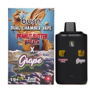 Burn Extracts – Dual Chamber Disposable Vape – Peanut Butter Breath + Grape (3G +3G)