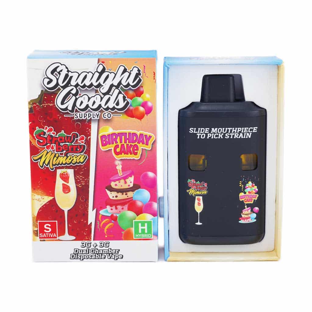 Buy Straight Goods Dual Chamber Vape Strawberry Mimosa + Birthday Cake (3G + 3G) Online - Supreme Dispensary Buy Straight Goods Dual Chamber Vape Strawberry Mimosa + Birthday Cake (3G + 3G) Online - Supreme Dispensary