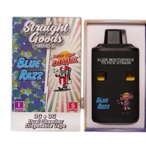 Straight Goods – Dual Chamber Vape – Blue Razz Super Sour Diesel 3G 3G