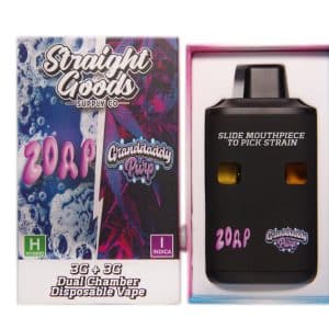 Straight Goods – Dual Chamber Vape – Zoap Granddaddy Purp 3G 3G