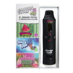 Straight Goods – Triple Chamber Vape – Watermelon Kush + Blueberry Yum + Pink Candy Kush (3 Grams + 3 Grams + 3 Gram)