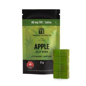 Twisted Extracts THC Apple Jelly Bombs 80mg Sativa