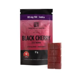 Twisted Extracts Black Cherry ZZZ Bomb 80mg THC Indica