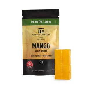 Twisted Extracts Mango Jelly Bombs 80mg THC Sativa