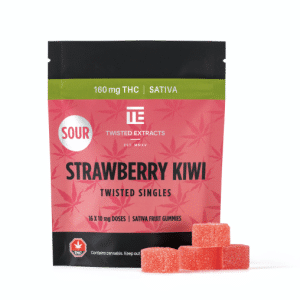 Twisted Extracts Sour Strawberry Kiwi Twisted Singles 160mg THC Sativa