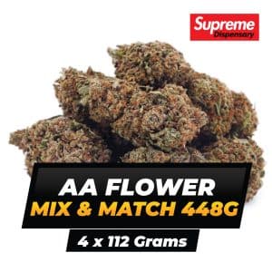 Buy Mix & Match Flower AA 448G (4 x 112 Grams) at Supreme Dispensary