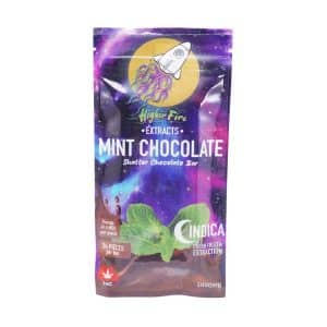 Higher Fire Extracts - Shatter Chocolate Bar – Mint Chocolate 1000mg THC (Indica)