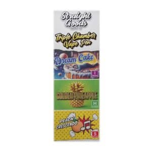 Buy Straight Goods - Triple Chamber Vape - Dream Cake+ Golden Pineapple + Peach Crescendo (3 Grams + 3 Grams + 3 Gram) at Supreme Dispensary