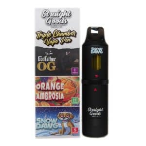Straight Goods - Triple Chamber Vape - Godfather OG + Orange Ambrosia + Snow Dawg (3 Grams + 3 Grams + 3 Gram)