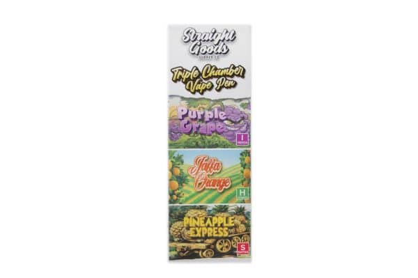 Buy Straight Goods - Triple Chamber Vape - Purple Grape + Jaffa Orange + Pineapple Express (3 Grams + 3 Grams + 3 Gram) at Supreme Dispensary