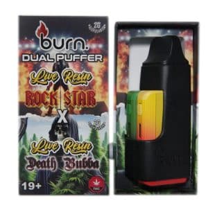 Buy Burn Extracts - Dual 2 Gram Puffer – Live Resin Rockstar x Live Resin Death Bubba (2 Grams + 2 Gram) at Supreme Dispensary