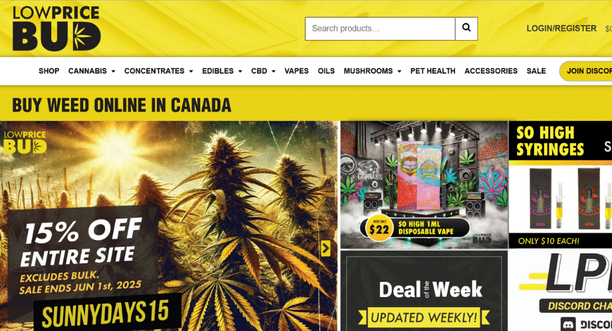 Low Price Bud highlighting affordable cannabis products and deals, representing budget-friendly cannabis sites