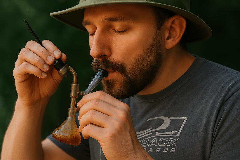 Cannabis shatter with improvised smoking tools, illustrating how do you smoke shatter without standard gear