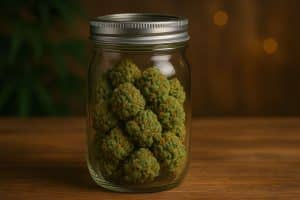 flowers in mason jar