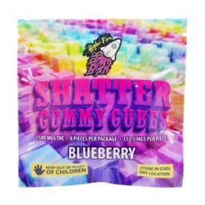 Buy Higher Fire Extracts - Shatter Gummy Cubes - Blueberry 2500mg THC THC at Supreme Dispensary Online