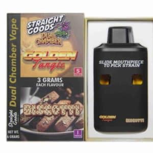 Buy Straight Goods - Dual Chamber Vape - Golden Tangie + Biscotti (3 Grams + 3 Grams) at Supreme Dispensary Online