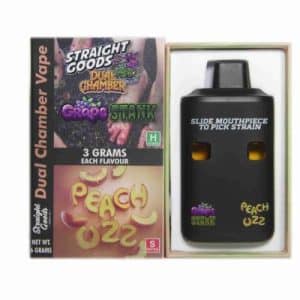 Buy Straight Goods - Dual Chamber Vape - Grape Stank + Peach Ozz (3 Grams + 3 Grams) at Supreme Dispensary Online