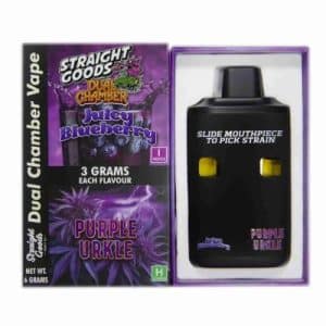 Buy Straight Goods - Dual Chamber Vape - Juicy Blueberry + Purple Urkle (3 Grams + 3 Grams) at Supreme Dispensary Online