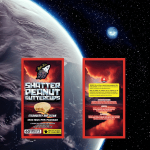 Buy Higher Fire Extracts Shatter Peanut Butter Chocolate Cups Strawberry & Cream mg THC at Supreme Dispensary Online