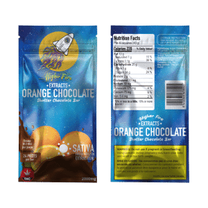 Buy Higher Fire Extracts – Shatter Chocolate Bar – Orange Chocolate mg THC (Sativa) THC at Supreme Dispensary Online