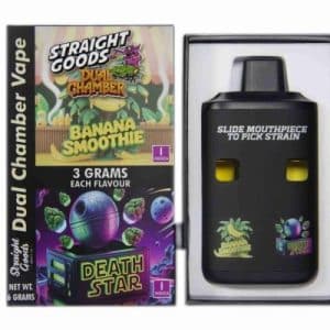 Buy Straight Goods - Dual Chamber Vape - Banana Smoothie + Death Star (3 Grams + 3 Grams)