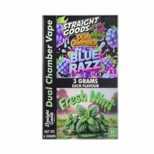 Buy Straight Goods - Dual Chamber Vape - Blue Razz + Fresh Mint (3 Grams + 3 Grams)