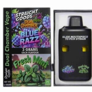 Buy Straight Goods - Dual Chamber Vape - Blue Razz + Fresh Mint (3 Grams + 3 Grams)