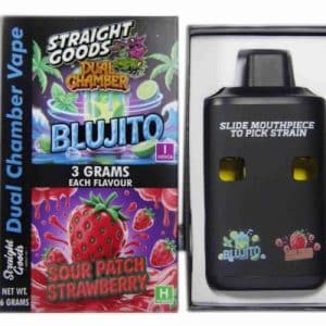 Buy Straight Goods - Dual Chamber Vape - Blujito + Sour Patch Strawberry (3 Grams + 3 Grams)