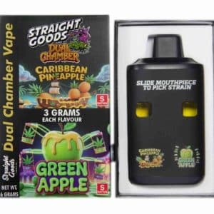 Buy Straight Goods - Dual Chamber Vape - Caribbean Pineapple + Green Apple (3 Grams + 3 Grams)