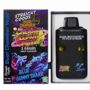 Buy Straight Goods - Dual Chamber Vape - Cherry Lemon Mint + Blue Gummy Shark (3 Grams + 3 Grams)