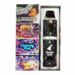 Straight Goods - Triple Chamber Vape - Christmas Series - Cherry Pine Nog + Cranberry Frost + Santa's Little Helper (3 Grams + 3 Grams + 3 Gram)