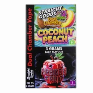 Buy Straight Goods - Dual Chamber Vape - Coconut Peach + Forbidden Fruit (3 Grams + 3 Grams)