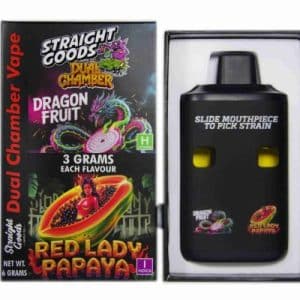 Buy Straight Goods - Dual Chamber Vape - Dragon Fruit + Red Lady Papaya (3 Grams + 3 Grams)
