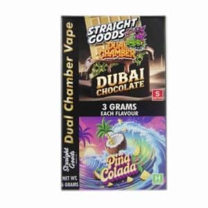 Buy Straight Goods - Dual Chamber Vape - Dubai Chocolate + Pina Colada (3 Grams + 3 Grams)