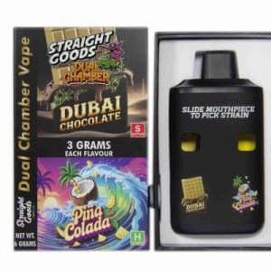 Buy Straight Goods - Dual Chamber Vape - Dubai Chocolate + Pina Colada (3 Grams + 3 Grams)