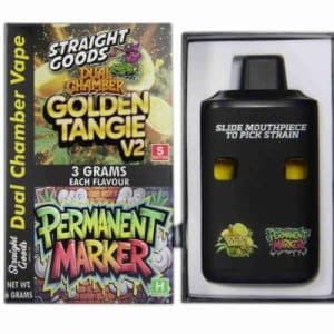 Buy Straight Goods - Dual Chamber Vape - Golden Tangie V2 + Permanent Marker (3 Grams + 3 Grams)