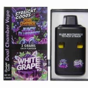 Buy Straight Goods - Dual Chamber Vape - Juicy Blueberry + White Grape V2 (3 Grams + 3 Grams)