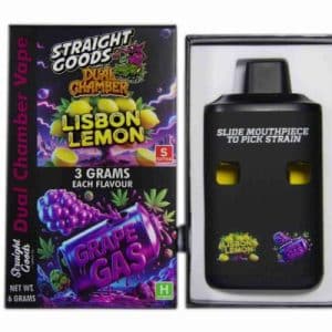 Buy Straight Goods - Dual Chamber Vape - Lisbon Lemon + Grape Gas (3 Grams + 3 Grams)