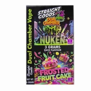 Buy Straight Goods - Dual Chamber Vape - Nuken + Frosted Fruit Cake (3 Grams + 3 Grams)