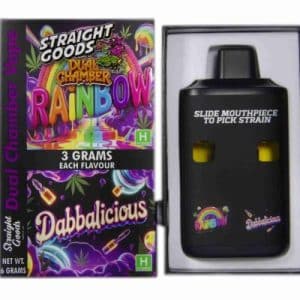 Straight Goods - Dual Chamber Vape - Rainbow + Dabbalicious (3 Grams + 3 Grams)