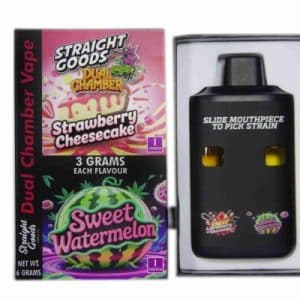 Buy Straight Goods - Dual Chamber Vape - Strawberry Cheesecake + Sweet Watermelon (3 Grams + 3 Grams)