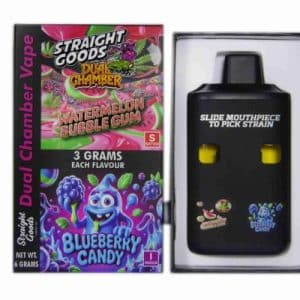 Buy Straight Goods - Dual Chamber Vape - Watermelon Bubblegum + Blueberry Candy (3 Grams + 3 Grams)