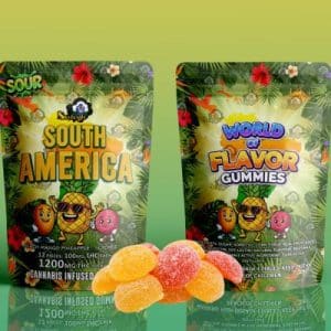 Buy Sky High Edibles - World of Flavor Gummies - South America (1200mg THC) at Supreme Dispensary Online