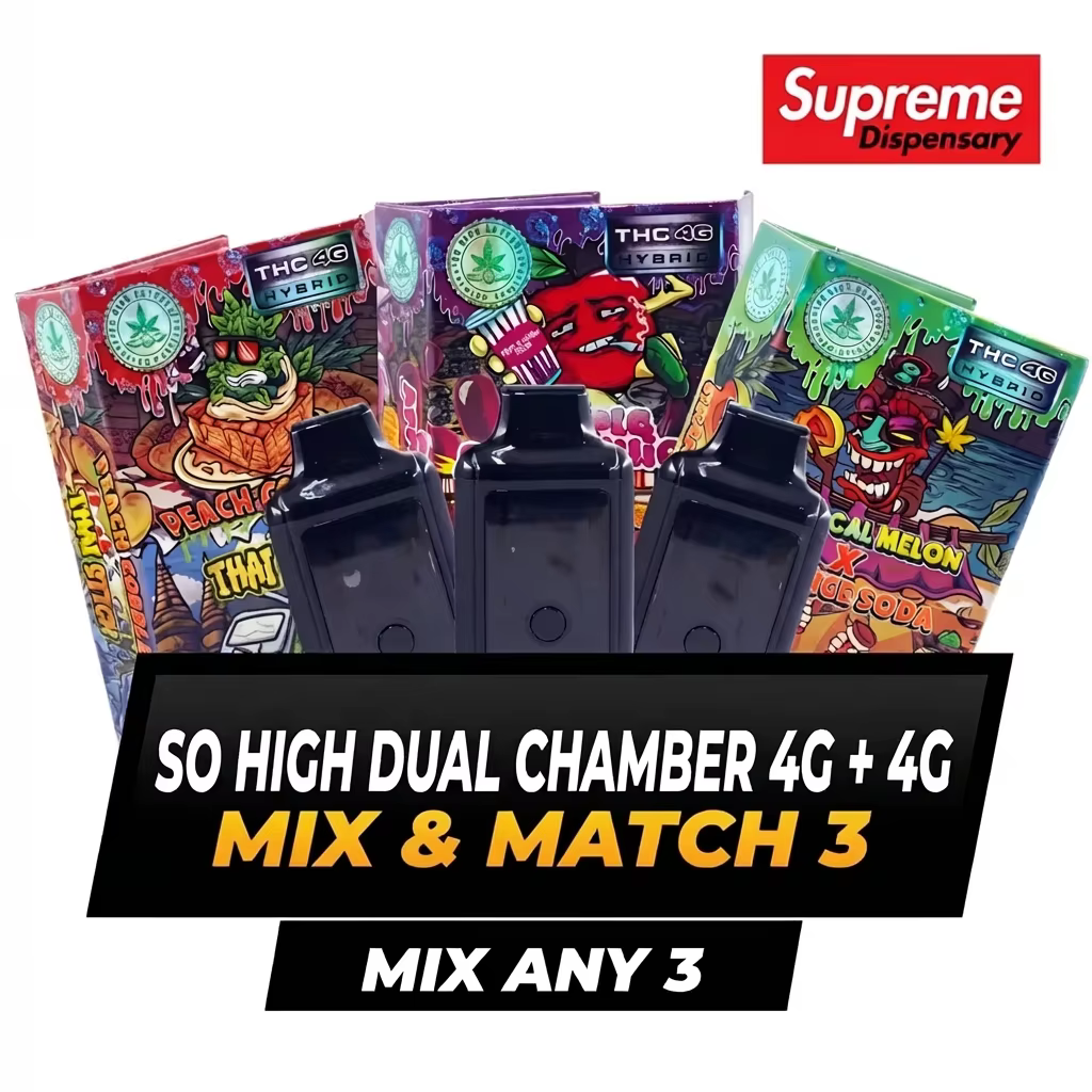 Buy So High Extracts - Dual Chamber Vape (4G+4G) THC Mix & Match - 3 at Supreme Dispensary Online