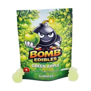 Buy Bomb Edibles - 3000mg THC Gummies - Green Apple at Supreme Dispensary Online