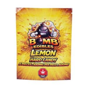 Buy Bomb Edibles - 500mg THC Hard Candy - Lemon at Supreme Dispensary Online