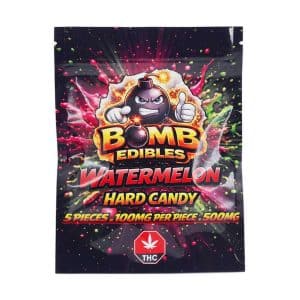 Buy Bomb Edibles - 500mg THC Hard Candy - Watermelon at Supreme Dispensary Online